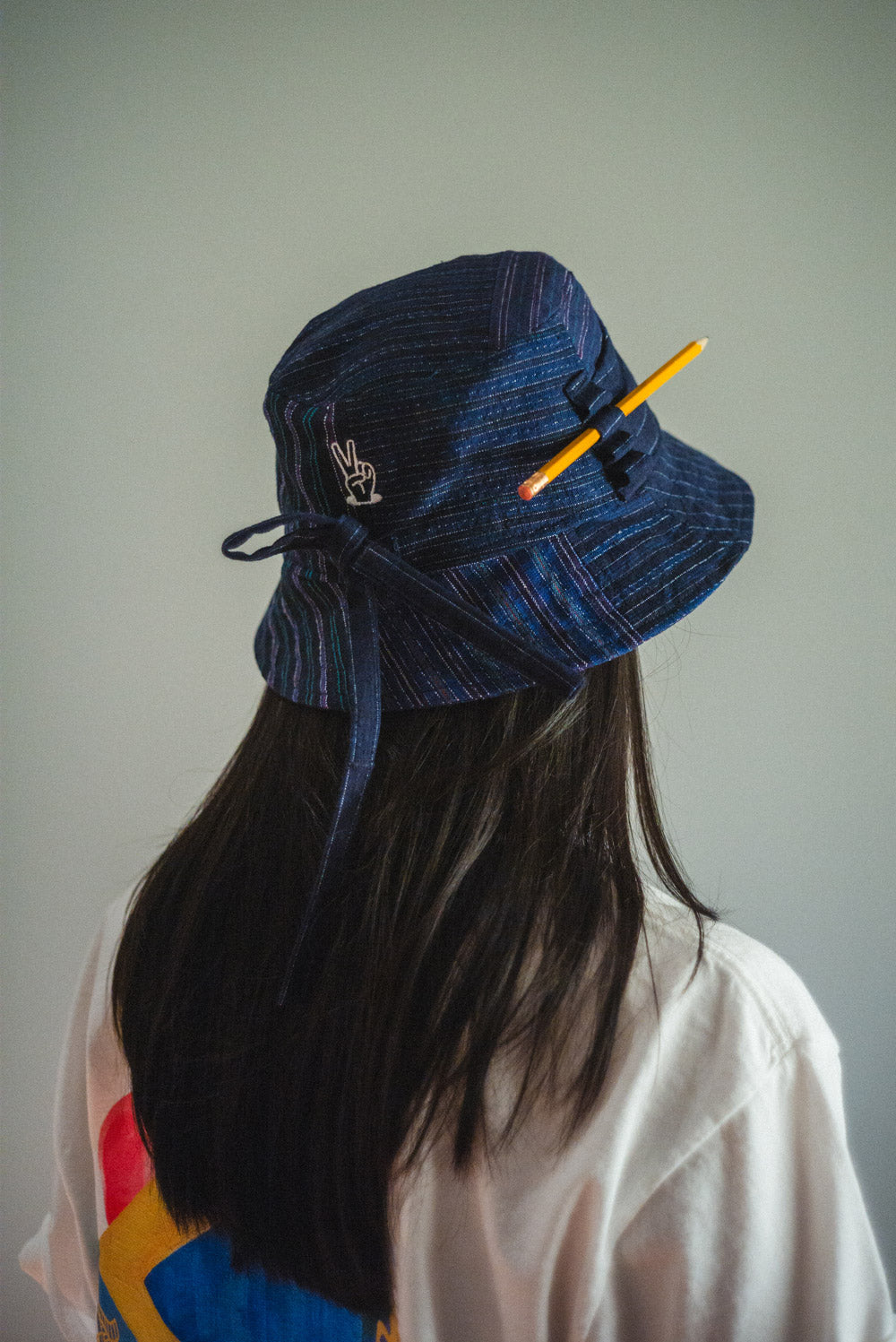 Patchwork Bucket Hat (Blue)