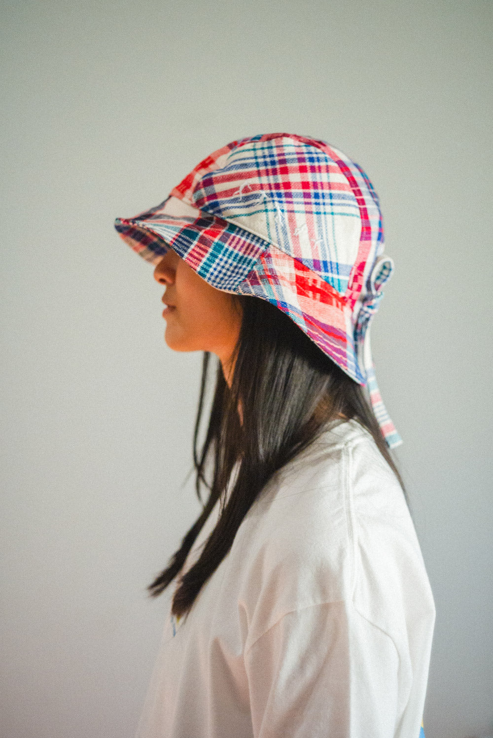 Patchwork Bucket Hat (Red