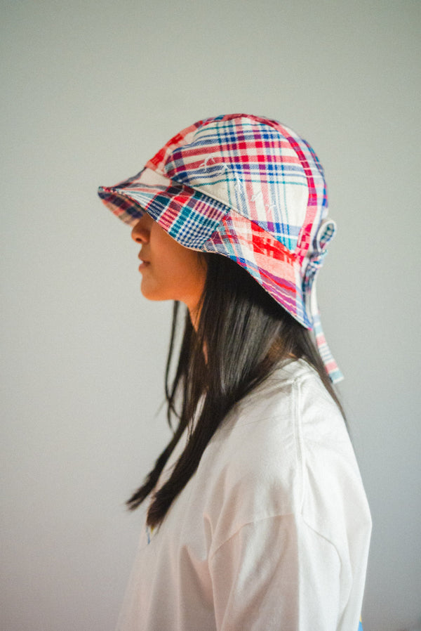 Patchwork Bucket Hat (Red