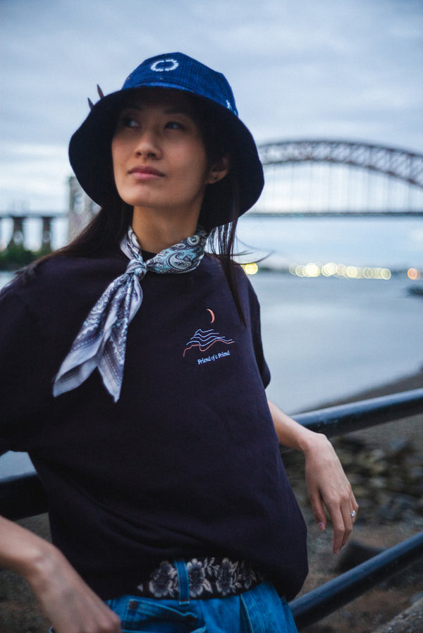 Patchwork Bucket Hat (Blue)