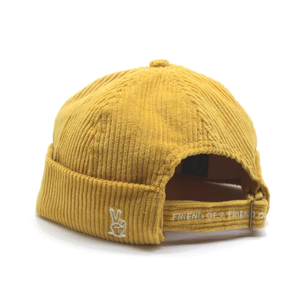Corduroy Rolled Cap (Mustard)