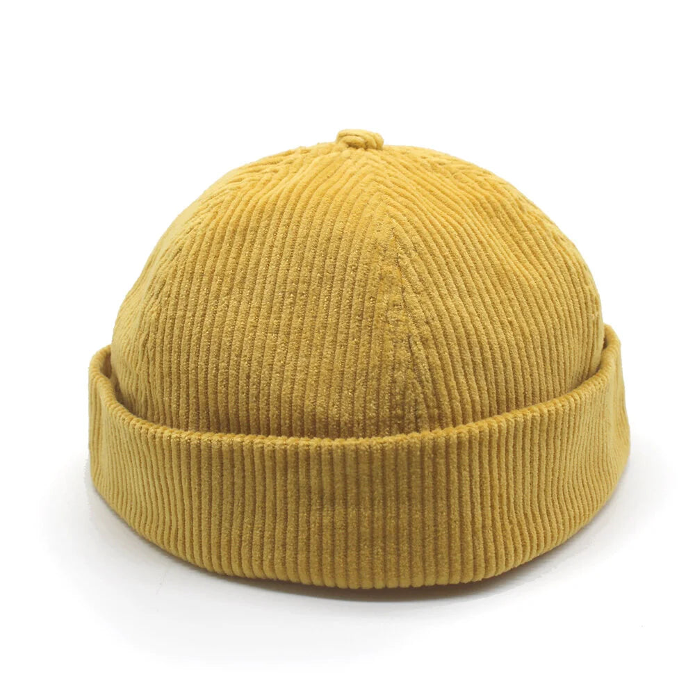 Corduroy Rolled Cap (Mustard)