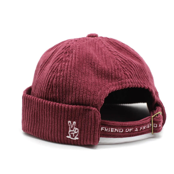 Corduroy Rolled Cap (Wine)