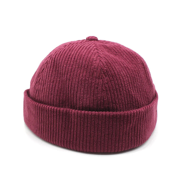 Corduroy Rolled Cap (Wine)